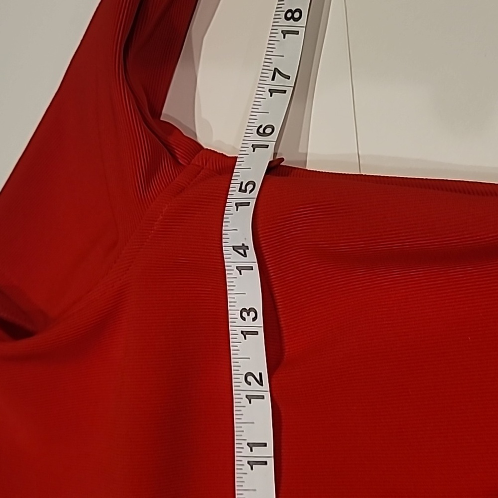 Express Cut Out Cold Shoulder Stretch Dress Red Small - Picture 7 of 12